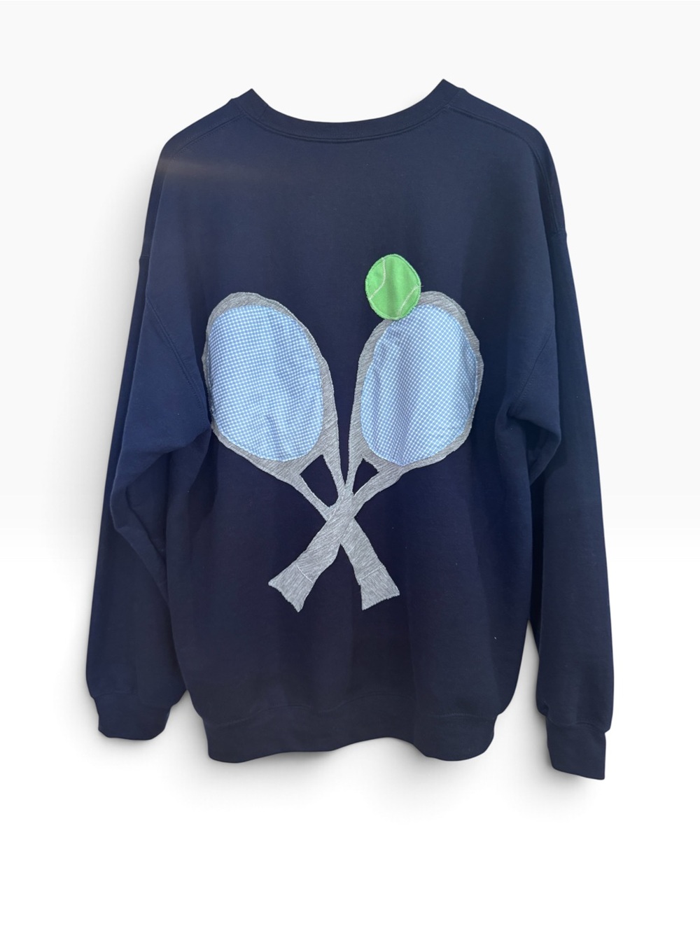 Navy Women's Tennis Racket Appliqué Sweatshirt, NWT
